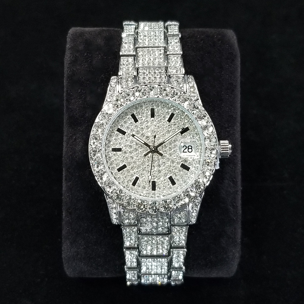 Jewelry Watches Silver - 우아한 다이아몬드 시계 여성 패션 실버