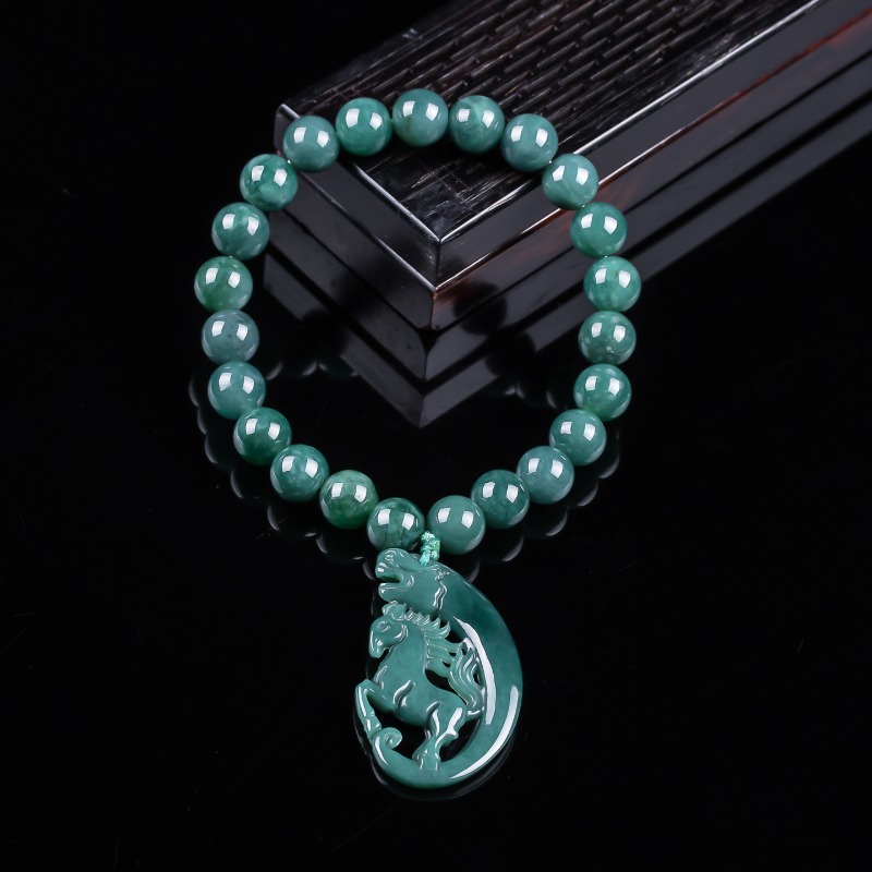 Jewelry & Watches Company - 천연 비취 블루 워터 조디악 말