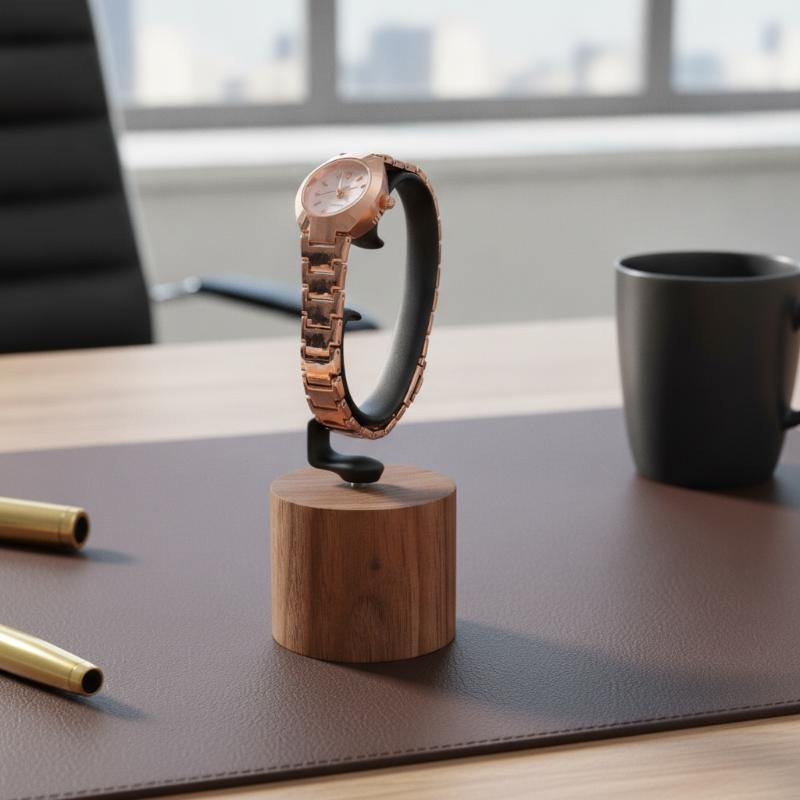 Jewelry And Watches Inc - 1PCS 나무 C형 시계 홀더 쥬얼리