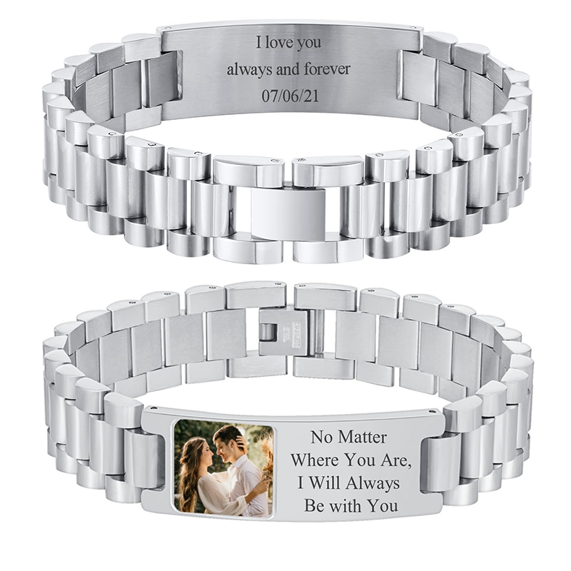 Jewelry Type Watches - 사용자 정의 그림 텍스트 팔찌 시계