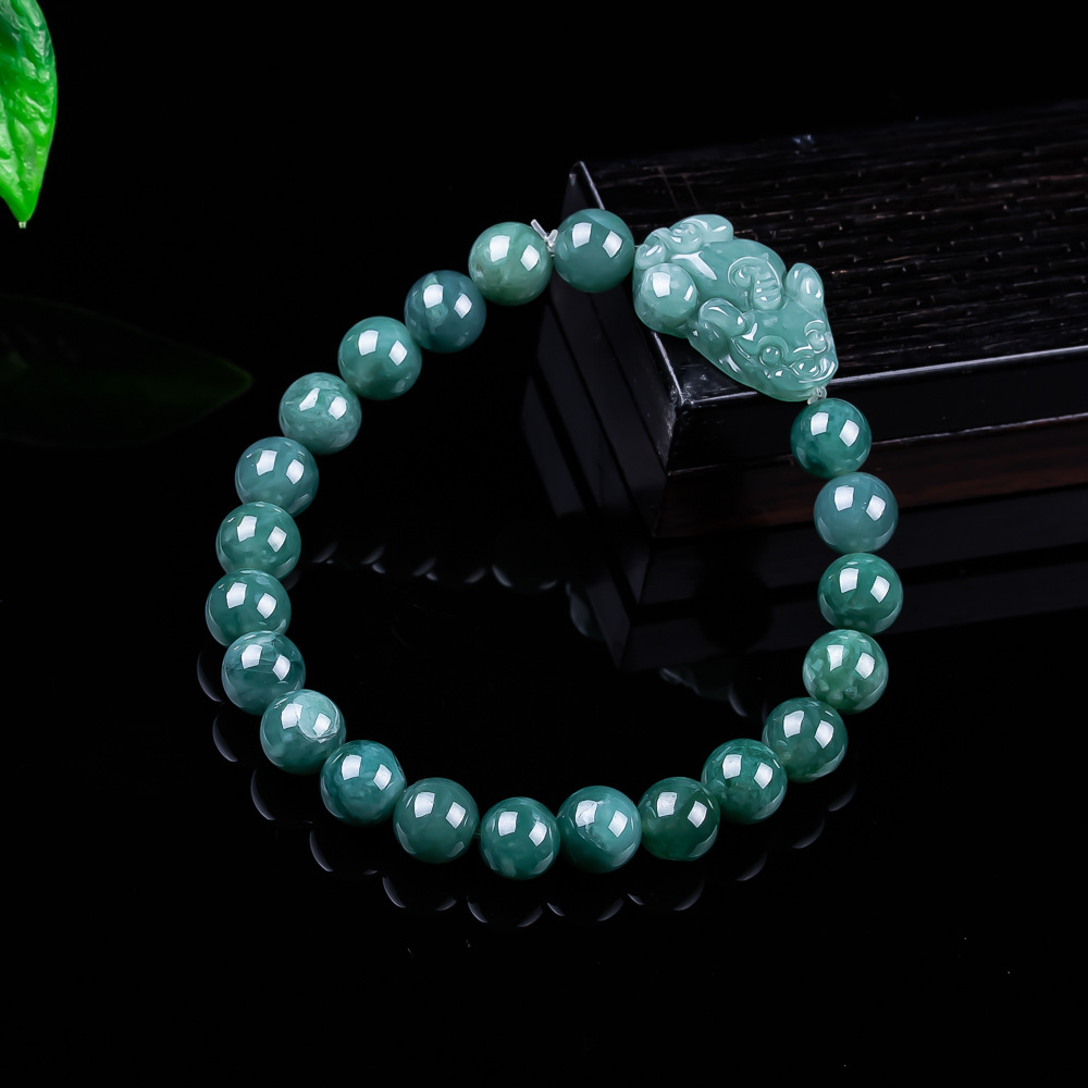 Jewelry & Watches Company - 천연 버마산 경옥 픽시우 팔찌 빈티지