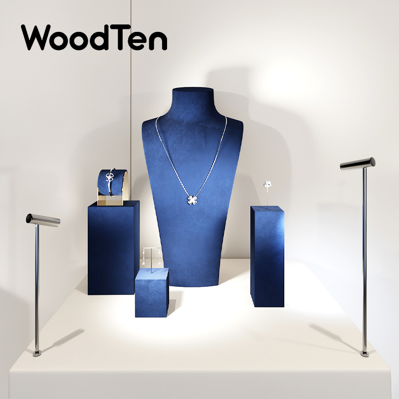 Jewelry Shop Watches - WoodTen 프리미엄 블루 쥬얼리 디스플레이 스탠드,