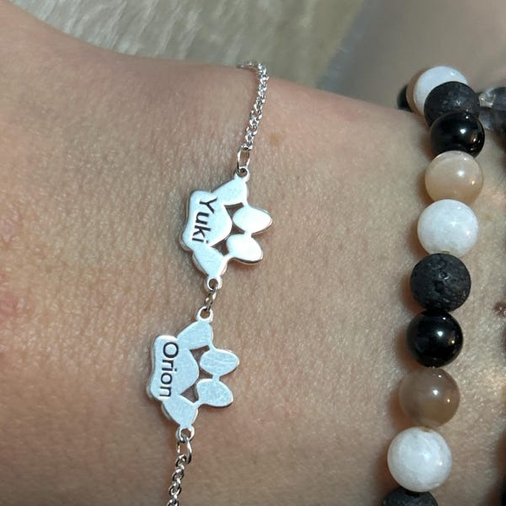 Anklet Foot Chain - 맞춤형 발자국 발찌 스테인리스 스틸 1-4