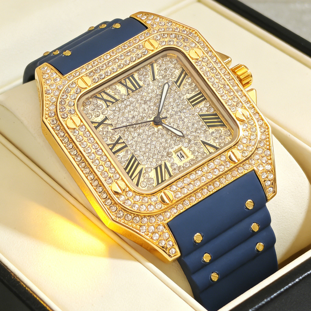 Jewelry Type Watches - 핫 패션 스퀘어 풀 다이아몬드 쿼츠