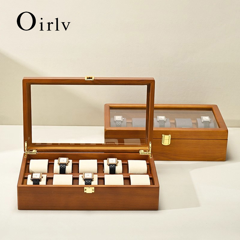 Jewelry Type Watches - Oirlv 10 그리드 시계 상자 나무