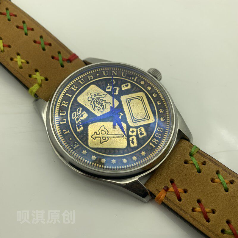Leather Bracelet - 독립 시계 제작자 수제 청동 다이얼
