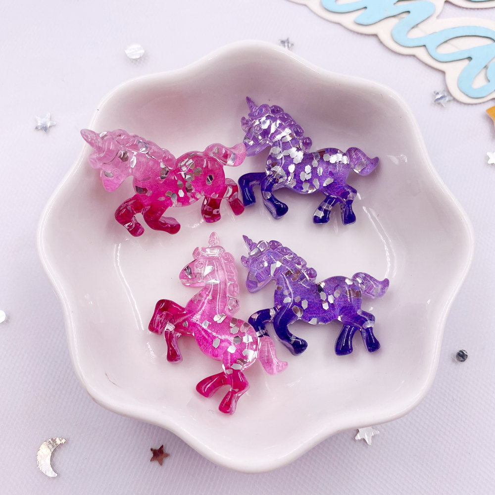 Paradise Jewelry & Watches Llc Miami Photos - 6PCS 다채로운 수지 반짝이 3D 유니콘