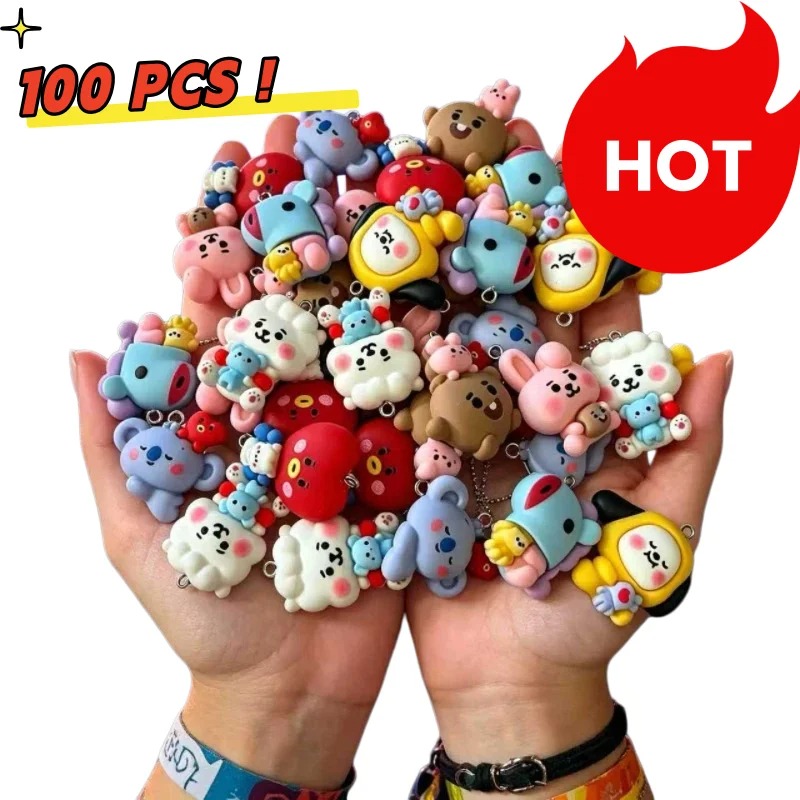 Charm Bracelet Beads - 7pcs BT21 수지 만화 참 DIY