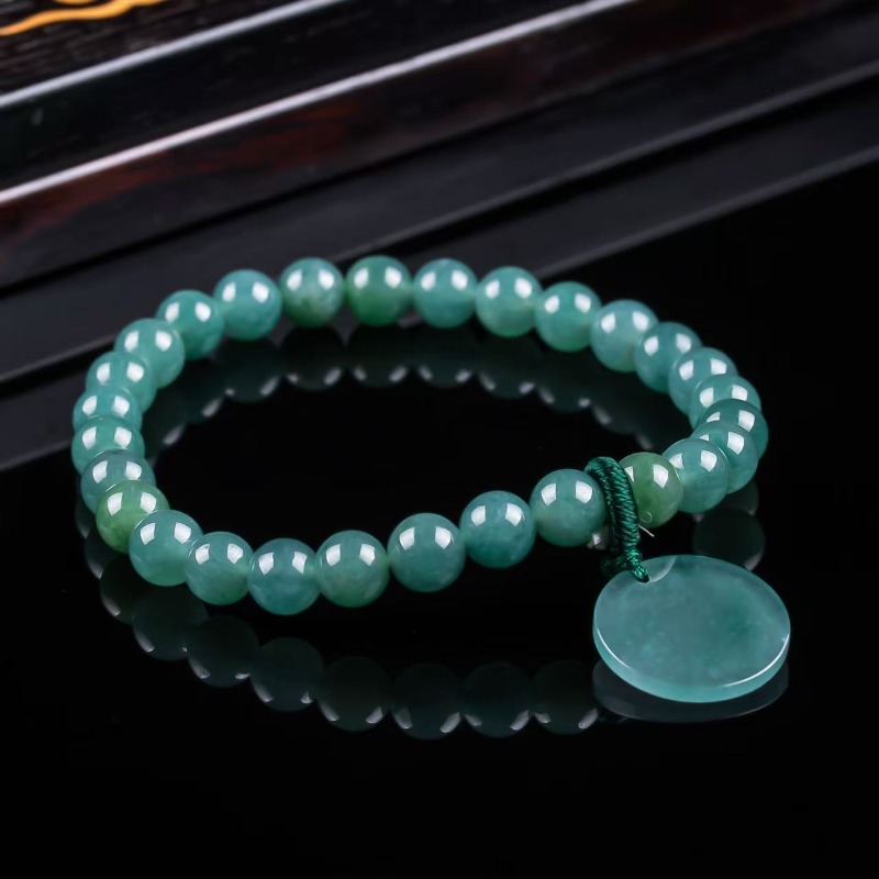 Charm Bracelet Beads - 천연 비취 블루 워터 노씽 플라크