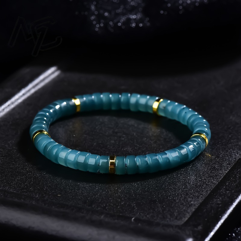 Jewelry & Watches Company - 천연 비취 블루 워터 주판 비즈