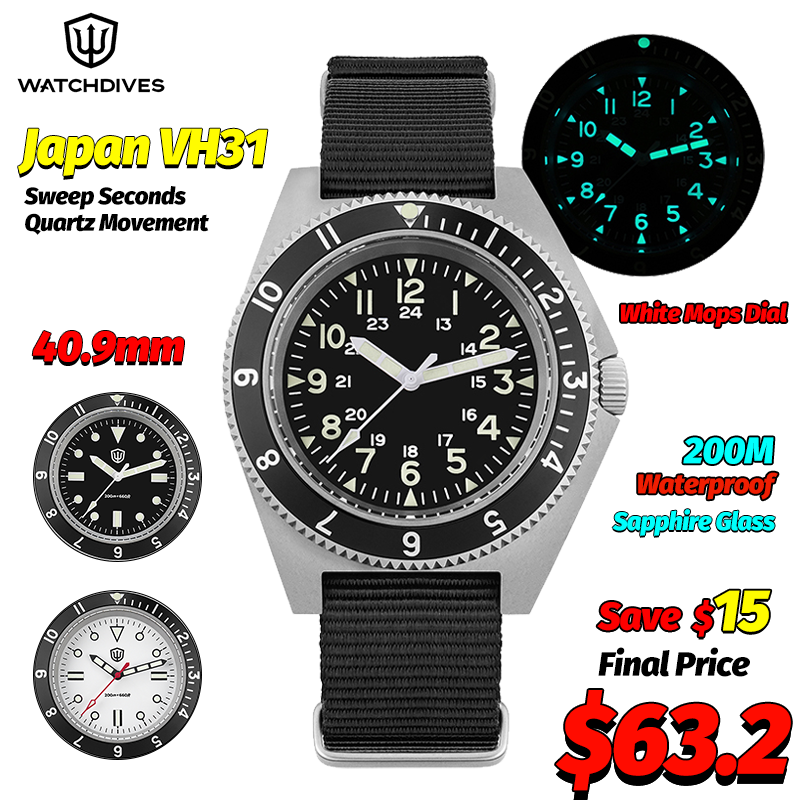 Jewelry Box With Watches - Watchdives WD1972 쿼츠 시계 사파이어 빛나는