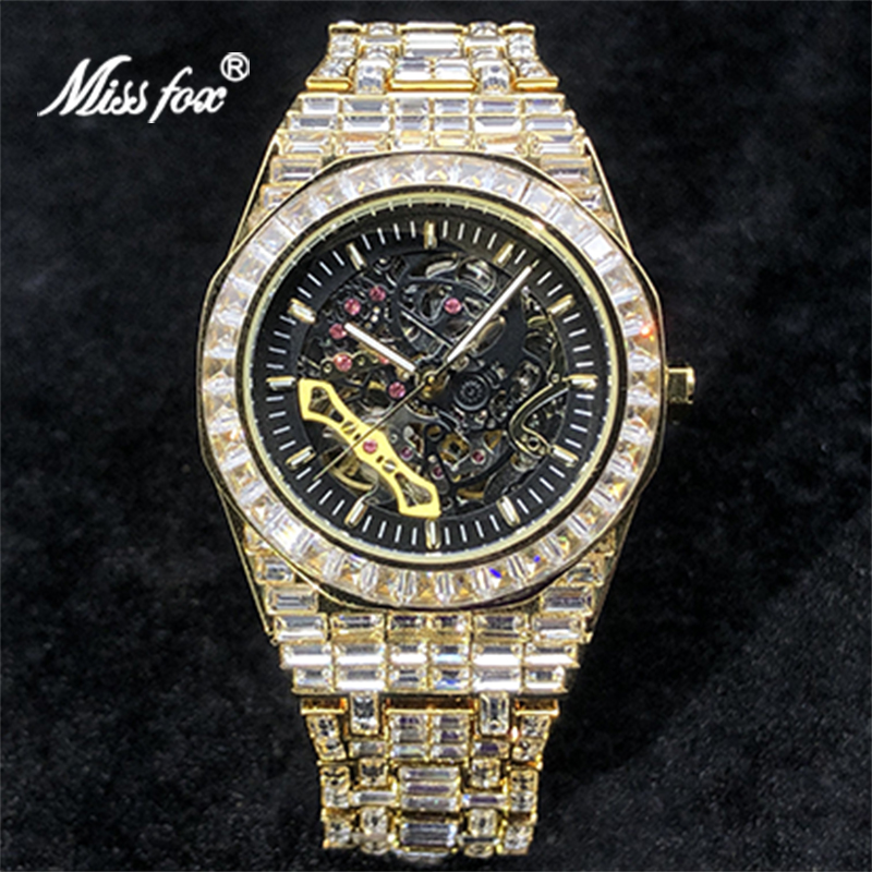 Jewelry And Watches Luxury Brand - MISSFOX 남성용 기계식 시계, 스테인리스 스틸,