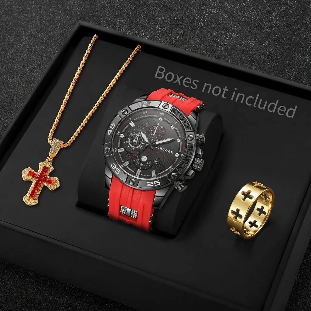 Jewelry Type Watches - 3PCS 패션 남성 스포츠 시계 크로스