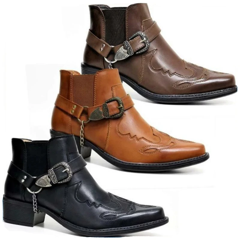 Anklet Foot Chain - 2026 남성용 빈티지 카우보이 부츠 가죽