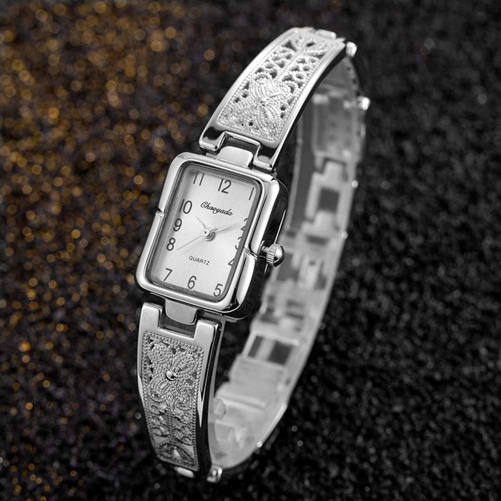 우아한 여성 시계 톱 브랜드 럭셔리 골드 실버 스퀘어  - Jewelry Watches Silver 리뷰 및 가격