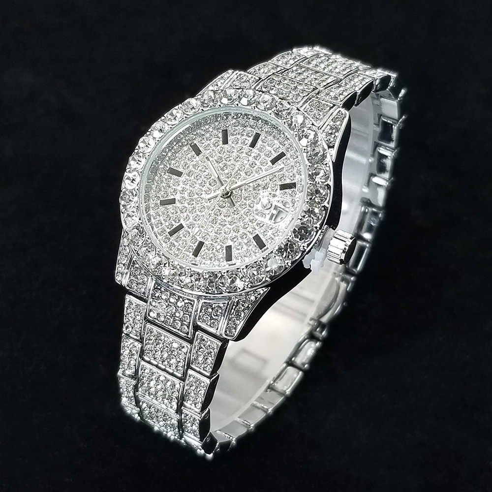 우아한 다이아몬드 시계 여성 패션 실버 라운드 스테인리 - Jewelry Watches Silver 리뷰 및 가격