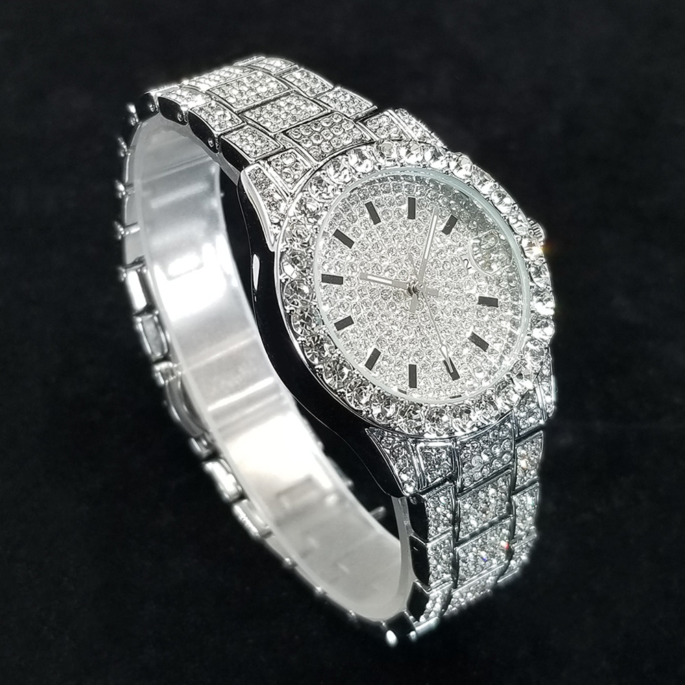 우아한 다이아몬드 시계 여성 패션 실버 라운드 스테인리 - Jewelry Watches Silver 리뷰 및 가격