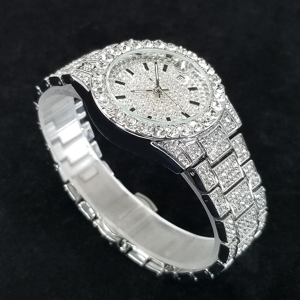 우아한 다이아몬드 시계 여성 패션 실버 라운드 스테인리 - Jewelry Watches Silver 리뷰 및 가격