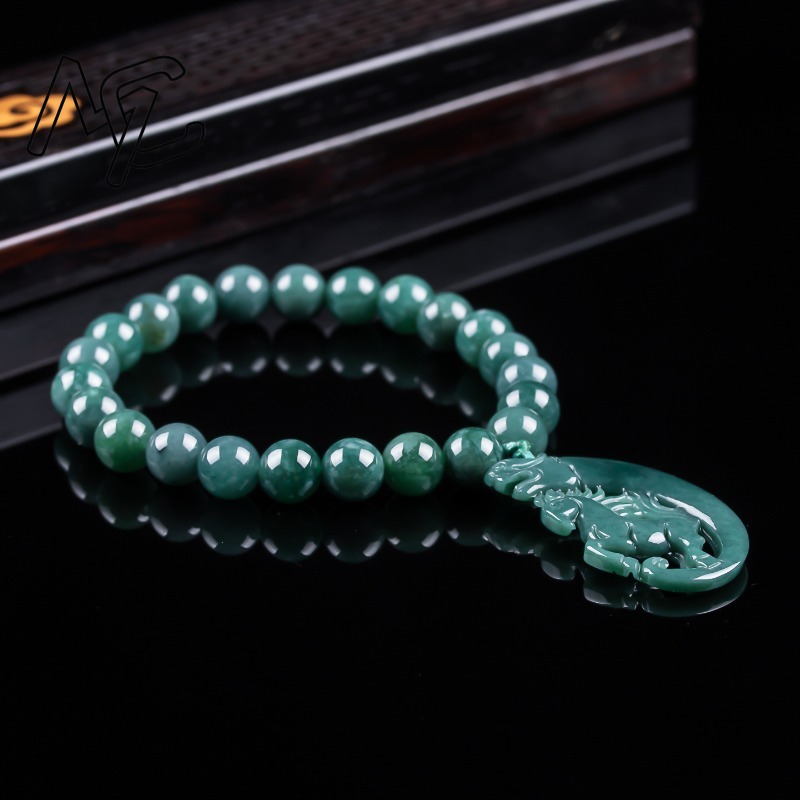 천연 비취 블루 워터 조디악 말 비즈 핸드 니팅 팔찌  - Jewelry & Watches Company 리뷰 및 가격