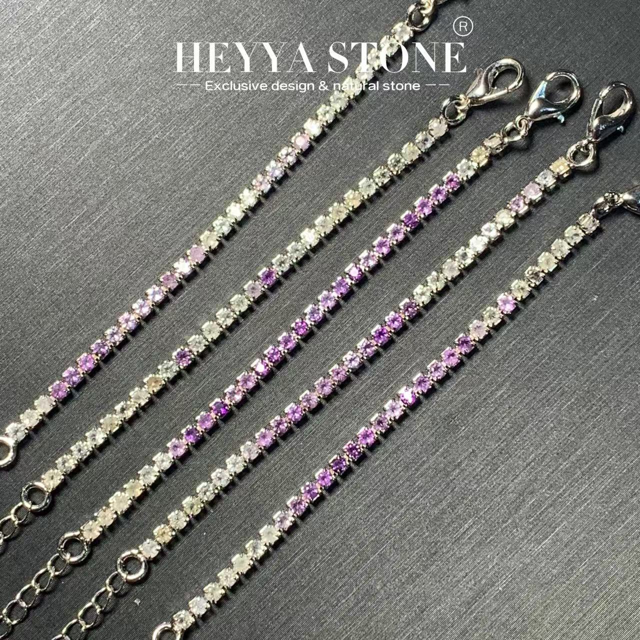 HEYYA 스톤 천연 자수정 황수정 테니스 팔찌, 에너 - Gemstone Bracelet Healing 리뷰 및 가격