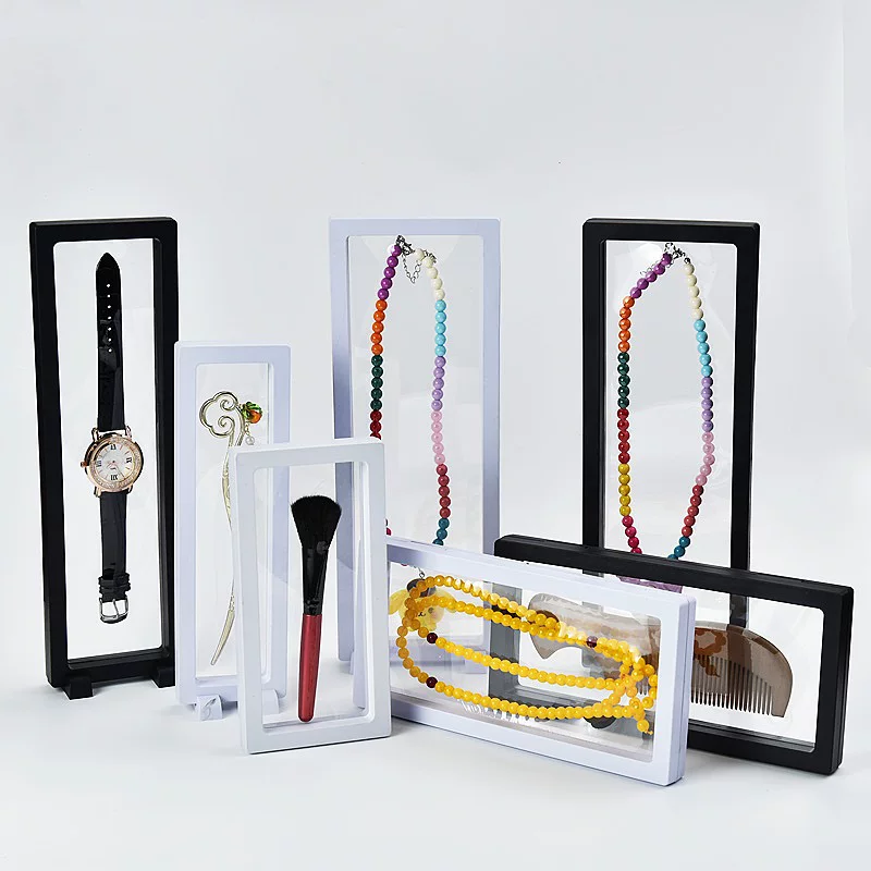 검정색 10개, 투명 플로팅 프레임 디스플레이 랙, 플 - Jewelry Box With Watches 리뷰 및 가격