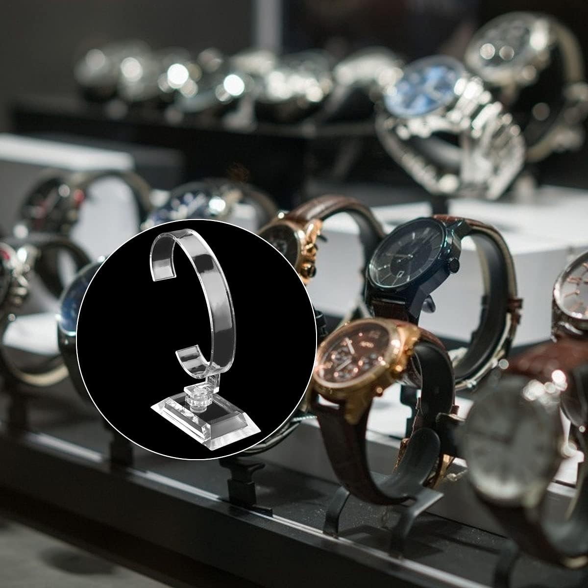 도매 10PCS 투명 아크릴 시계 디스플레이 홀더, 남 - Jewelry And Watches Inc 리뷰 및 가격