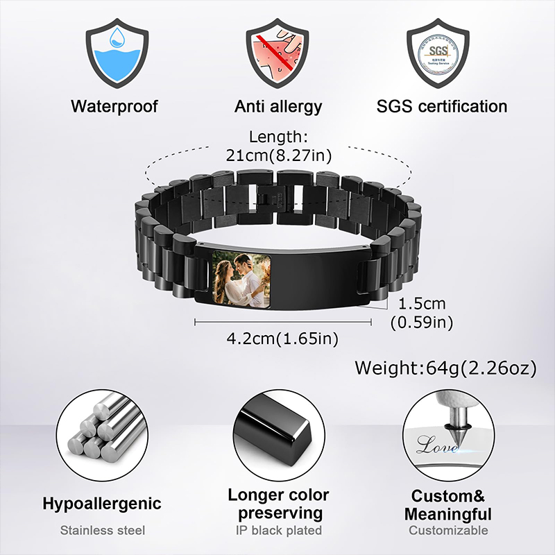 사용자 정의 그림 텍스트 팔찌 시계 밴드 스테인레스 스 - Jewelry Type Watches 리뷰 및 가격