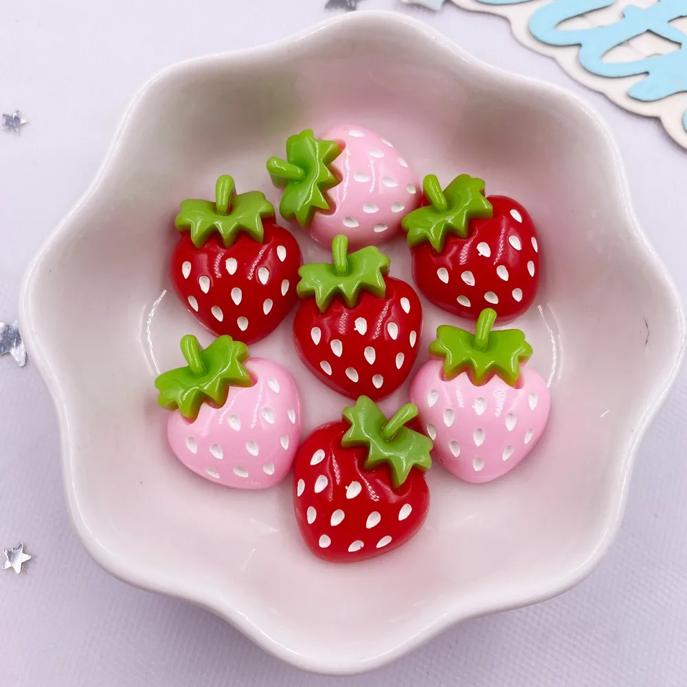 10PCS 수지 Kawaii 다채로운 만화 딸기 플랫  - Paradise Jewelry & Watches Llc Miami Photos 리뷰 및 가격