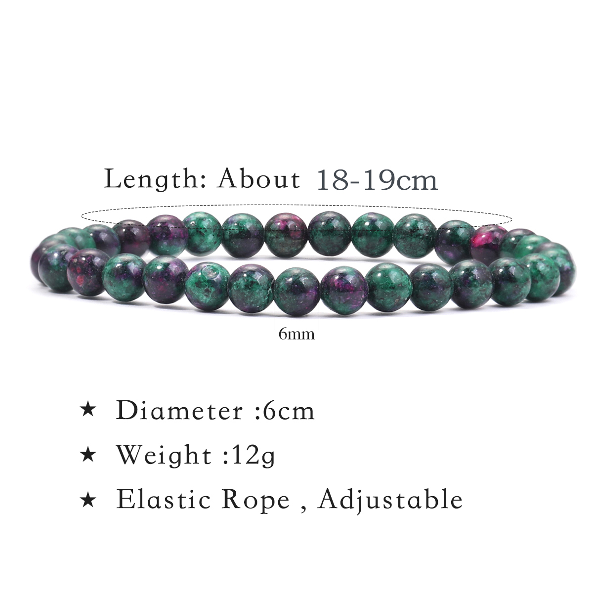 6mm 천연 원석 팔찌 브루네 코드 남녀 공용 팔찌 힐 - Gemstone Bracelet Healing 리뷰 및 가격