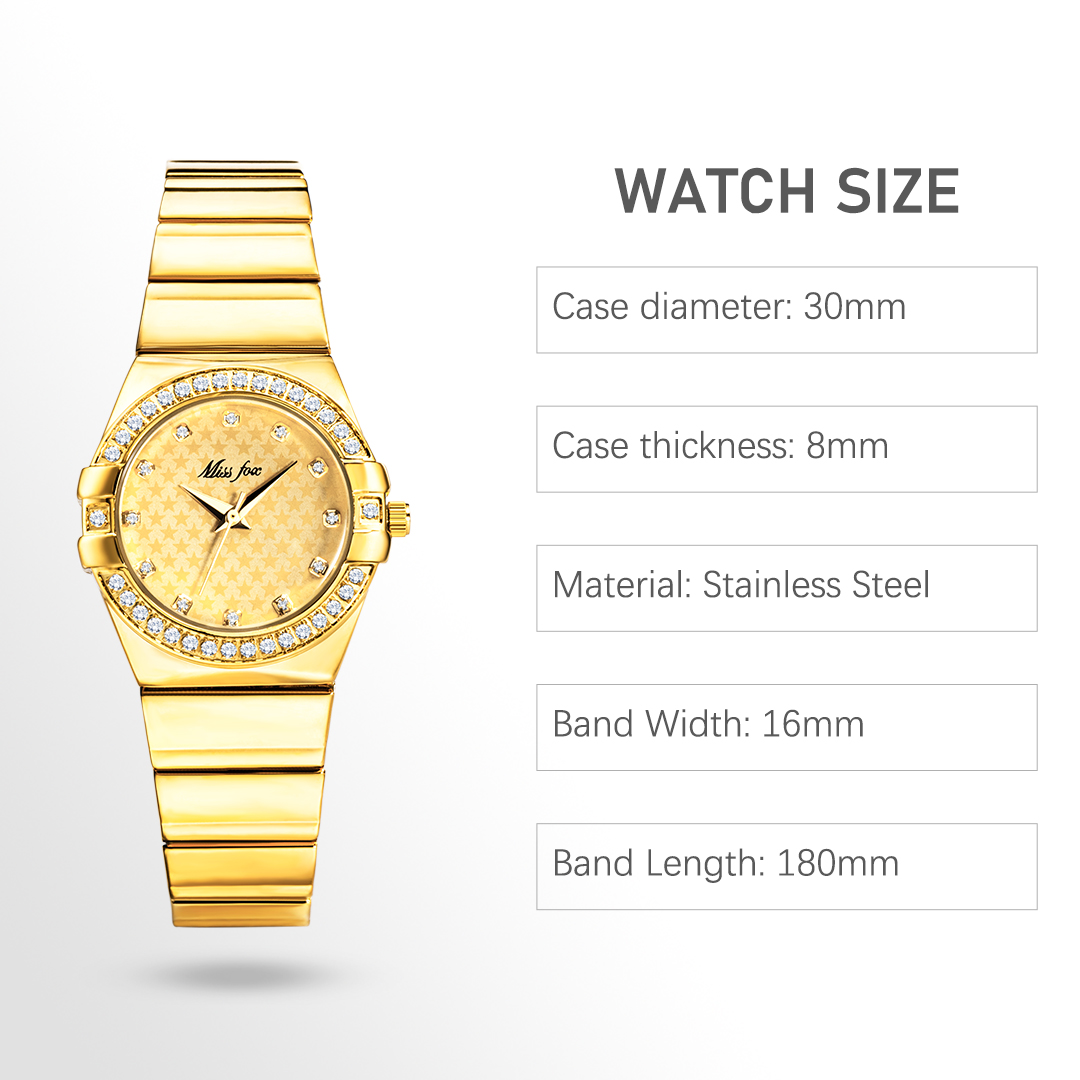 MISSFOX 여성용 럭셔리 골드 시계 브랜드, 아이스 - Jewelry And Watches Luxury Brand 리뷰 및 가격
