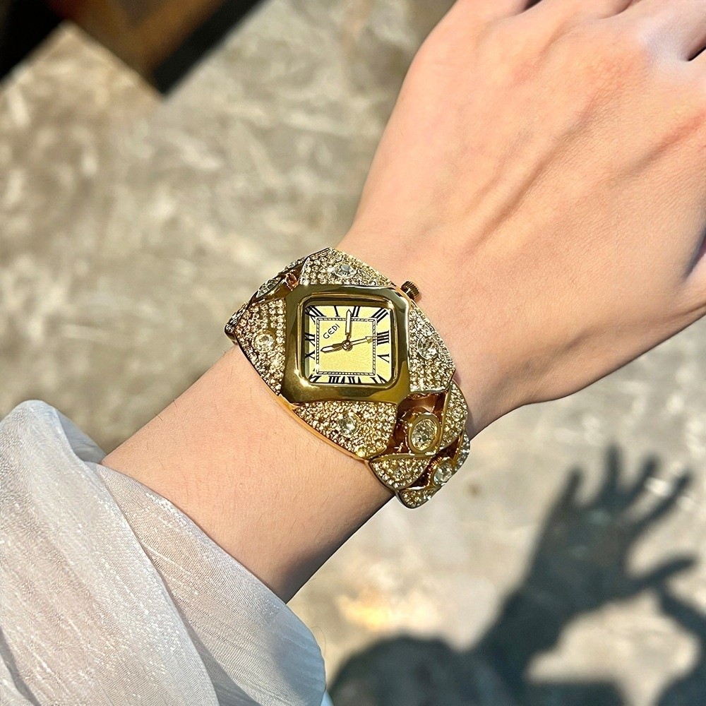 새로운 다이아몬드 인레이드 팔찌 시계, 가벼운 럭셔리  - Jewelry And Watches Luxury Brand 리뷰 및 가격