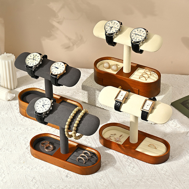 Oirlv 단단한 나무 시계 주최자 선반 T-바 시계  - Jewelry Watches & Accessories 리뷰 및 가격
