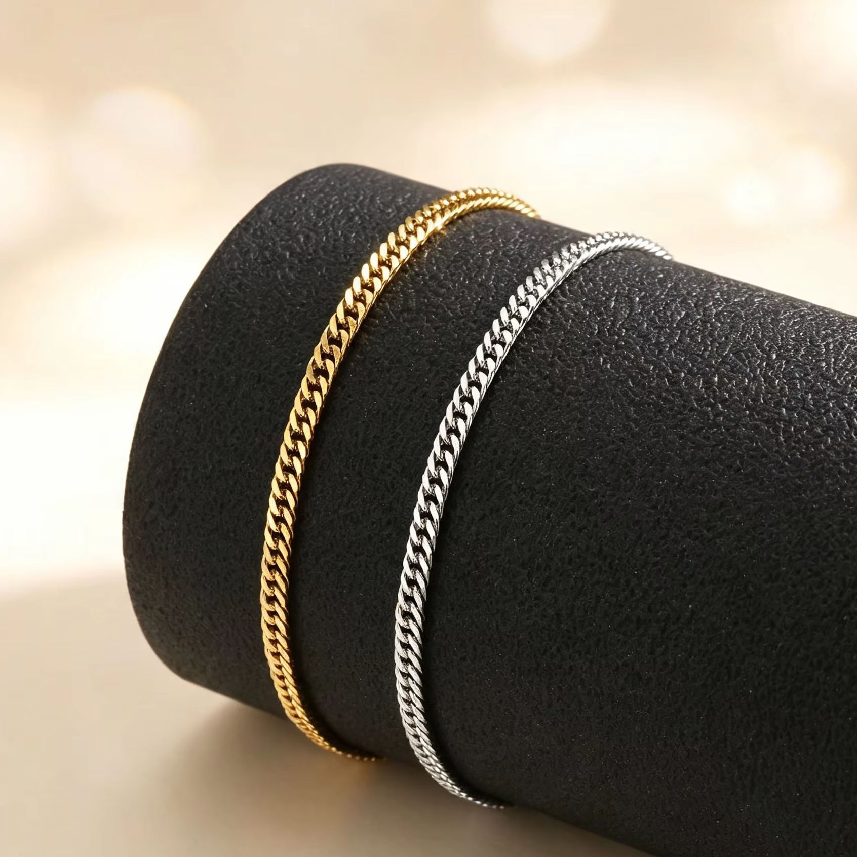 여성용 얇은 쿠바 스타일 발찌, 스테인리스 스틸 커브  - Jc Jewelry & Watches 리뷰 및 가격