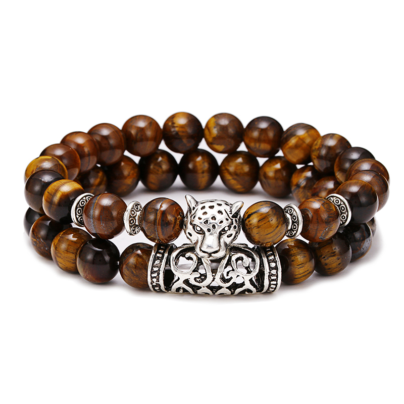 프리미엄 2 개/대 레오파드 페르시 남성 의류 액세서리 - Gemstone Bracelet Healing 리뷰 및 가격