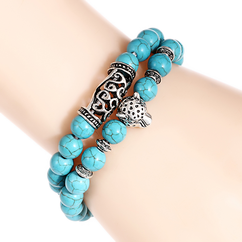 프리미엄 2 개/대 레오파드 페르시 남성 의류 액세서리 - Gemstone Bracelet Healing 리뷰 및 가격