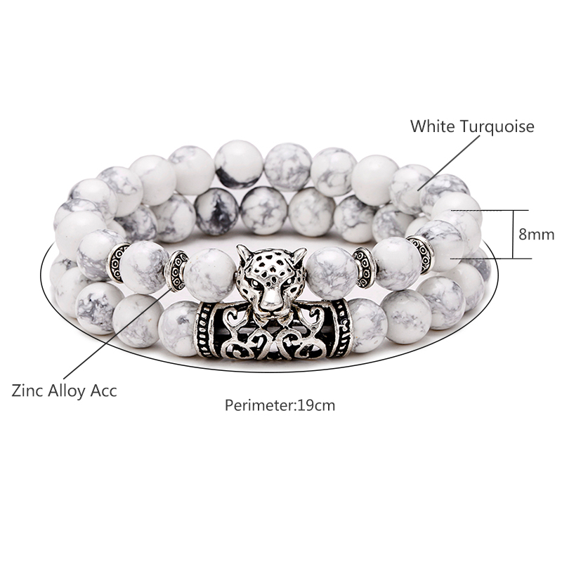 프리미엄 2 개/대 레오파드 페르시 남성 의류 액세서리 - Gemstone Bracelet Healing 리뷰 및 가격