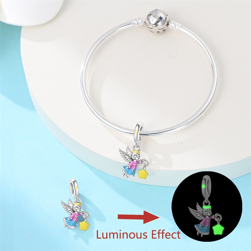 핫 세일 925 스털링 실버 램프를 든 천사 참 펜던트 - Charm Bracelet Beads 리뷰 및 가격