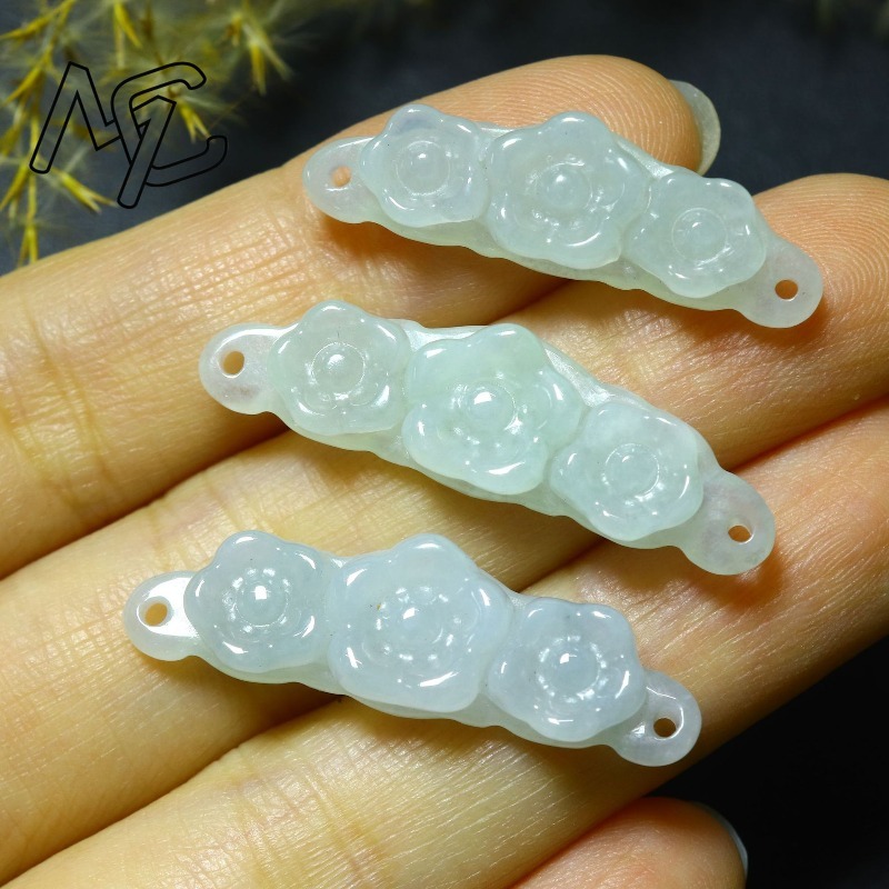 1pc 천연 경옥 에메랄드 꽃 핸드 카드 DIY 액세서 - Jewelry & Watches Company 리뷰 및 가격