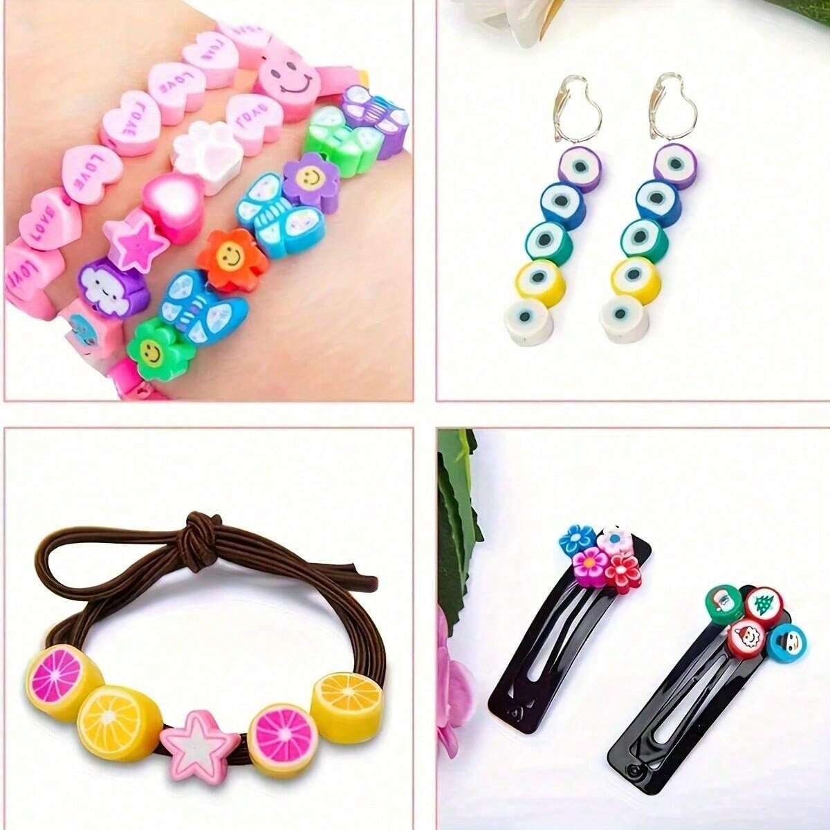 1450/1200/250개 폴리머 클레이 비즈 세트,  - Charm Bracelet Beads 리뷰 및 가격