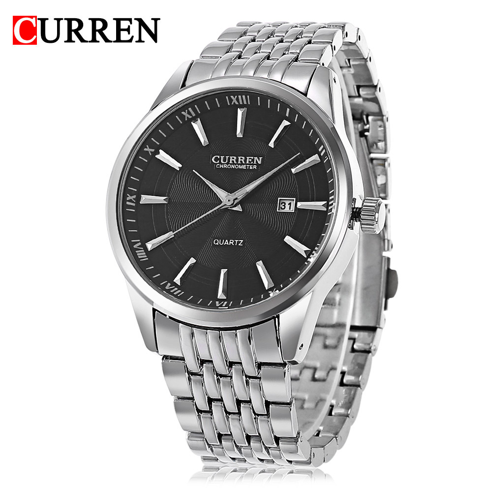 CURREN 남성용 방수 쿼츠 시계, 심플 캘린더, 블 - Jewelry Watches Silver 리뷰 및 가격