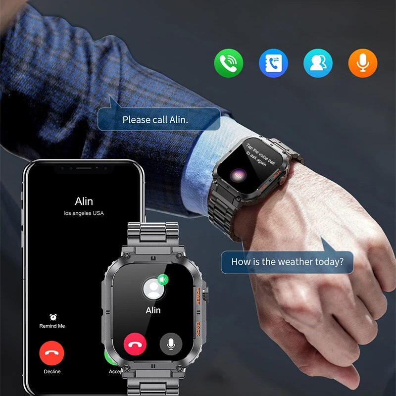 LIGE 남성용 야외 스포츠 피트니스 스마트워치, 블루 - Jewelry Smart Watches 리뷰 및 가격