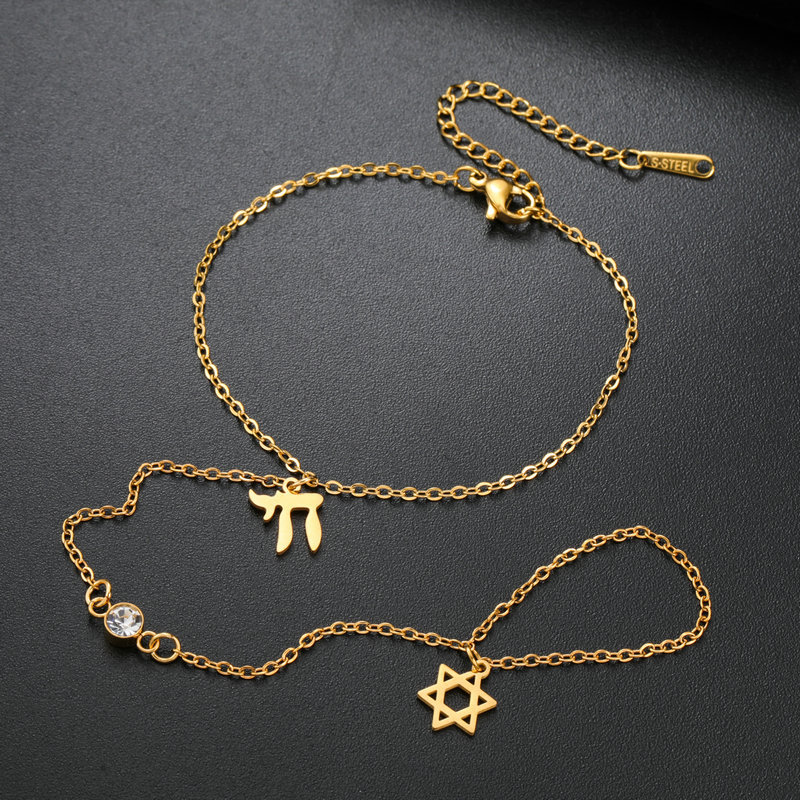 유대교 다윗의 별 히브리어 차이 글자 손가락 팔찌 스테 - Jewelry & Watches Company 리뷰 및 가격