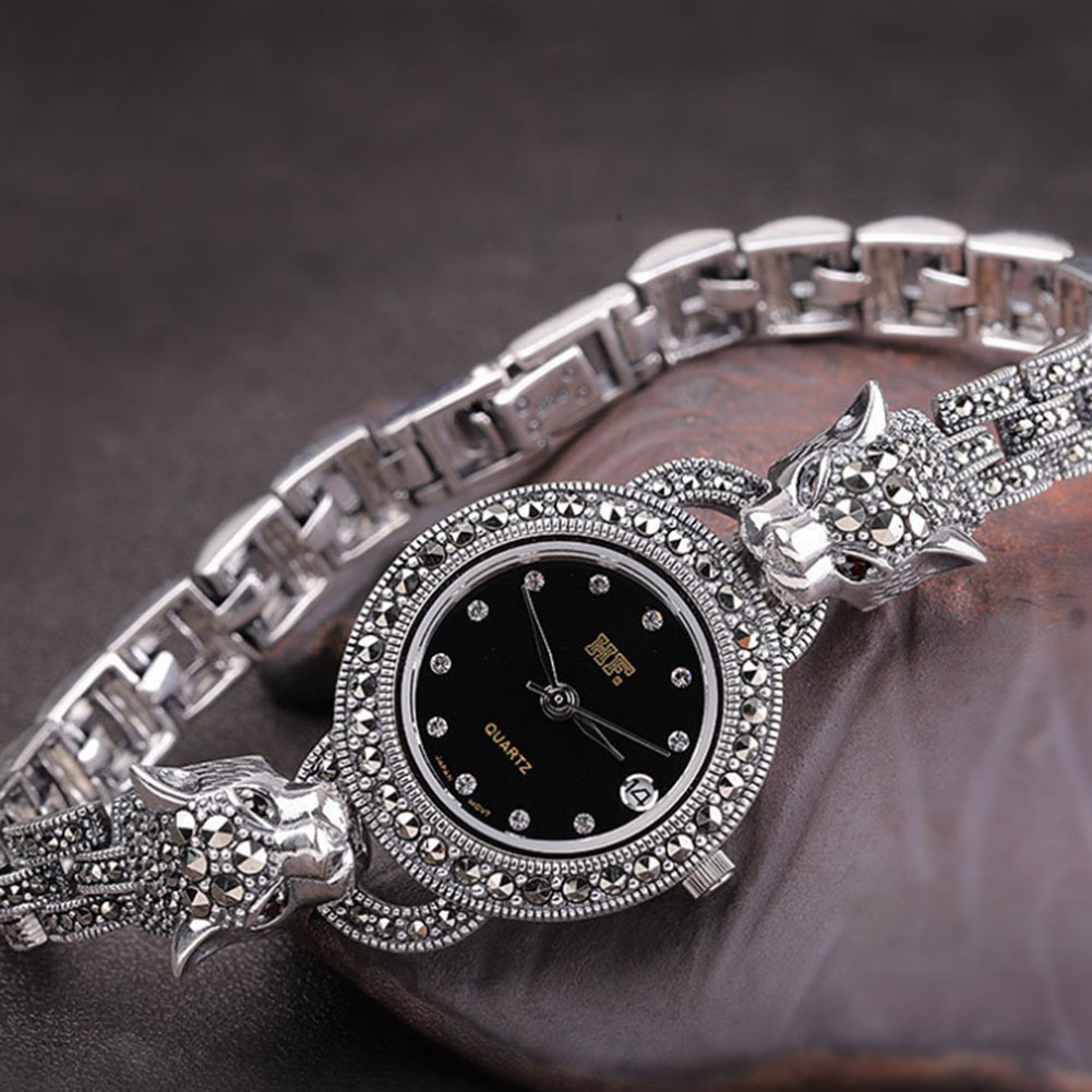 솔리드 925 스털링 실버 태국 실버 마카사이트 럭셔리 - Jewelry Watches Silver 리뷰 및 가격