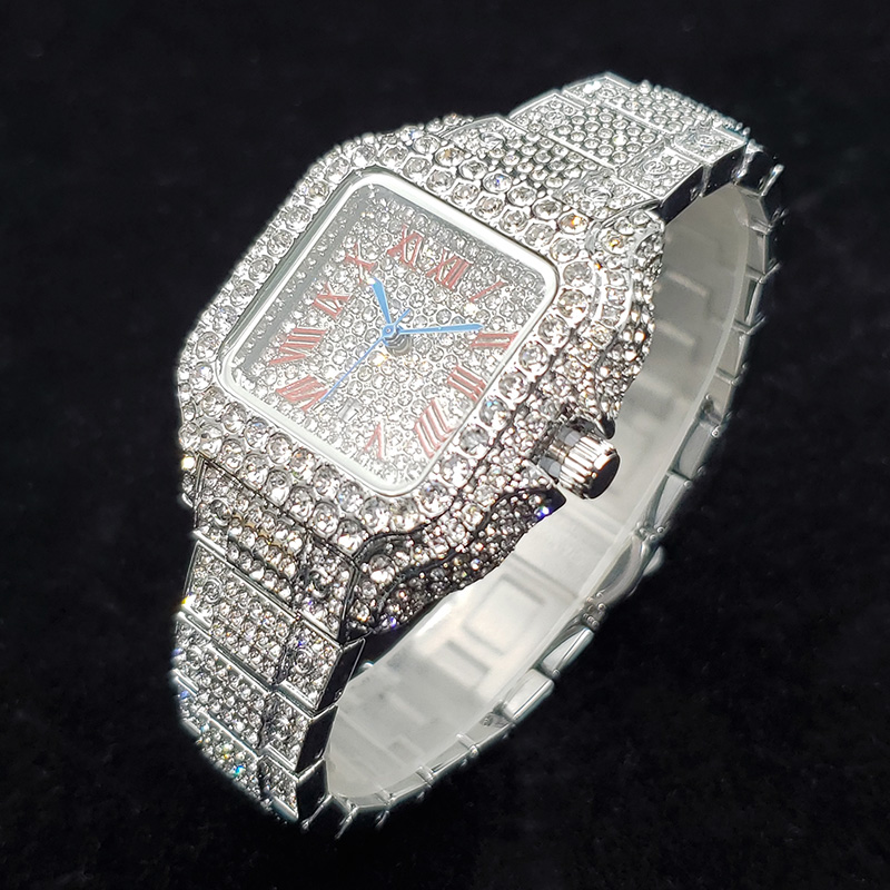 여성을위한 럭셔리 다이아몬드 시계 패션 실버 아이스 아 - Jewelry Watches Silver 리뷰 및 가격