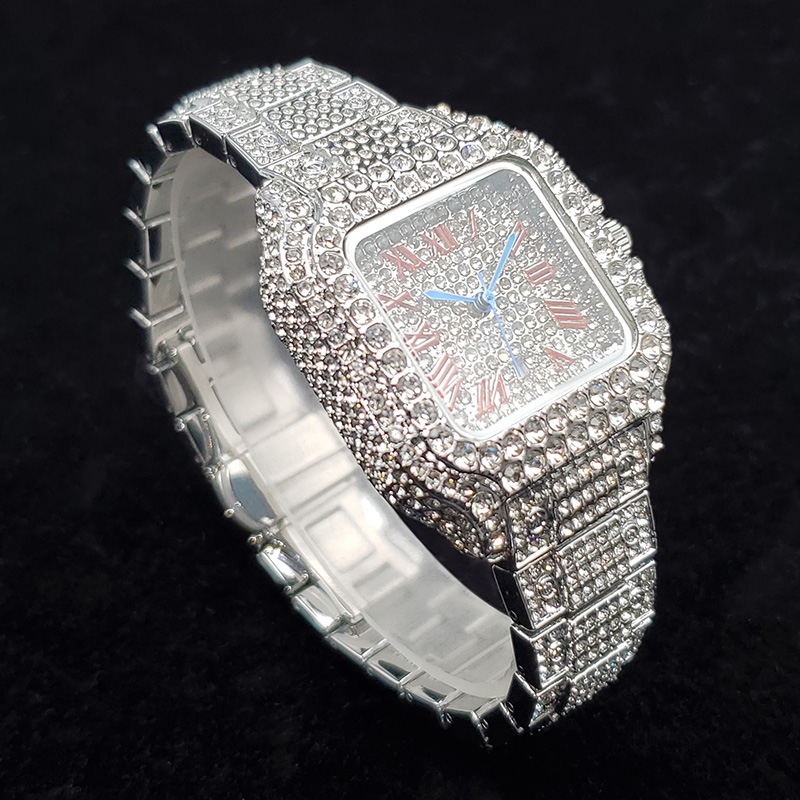 여성을위한 럭셔리 다이아몬드 시계 패션 실버 아이스 아 - Jewelry Watches Silver 리뷰 및 가격