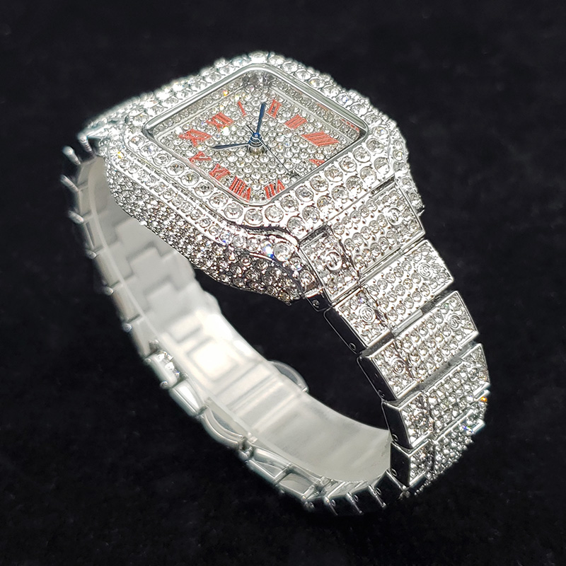 여성을위한 럭셔리 다이아몬드 시계 패션 실버 아이스 아 - Jewelry Watches Silver 리뷰 및 가격