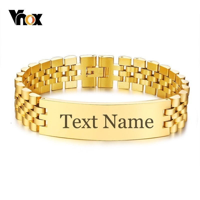 Vnox Mens 15mm 와이드 ID 태그 팔찌, 무 - Jewelry Type Watches 리뷰 및 가격