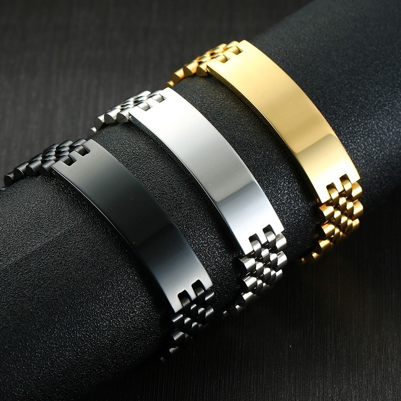 Vnox Mens 15mm 와이드 ID 태그 팔찌, 무 - Jewelry Type Watches 리뷰 및 가격
