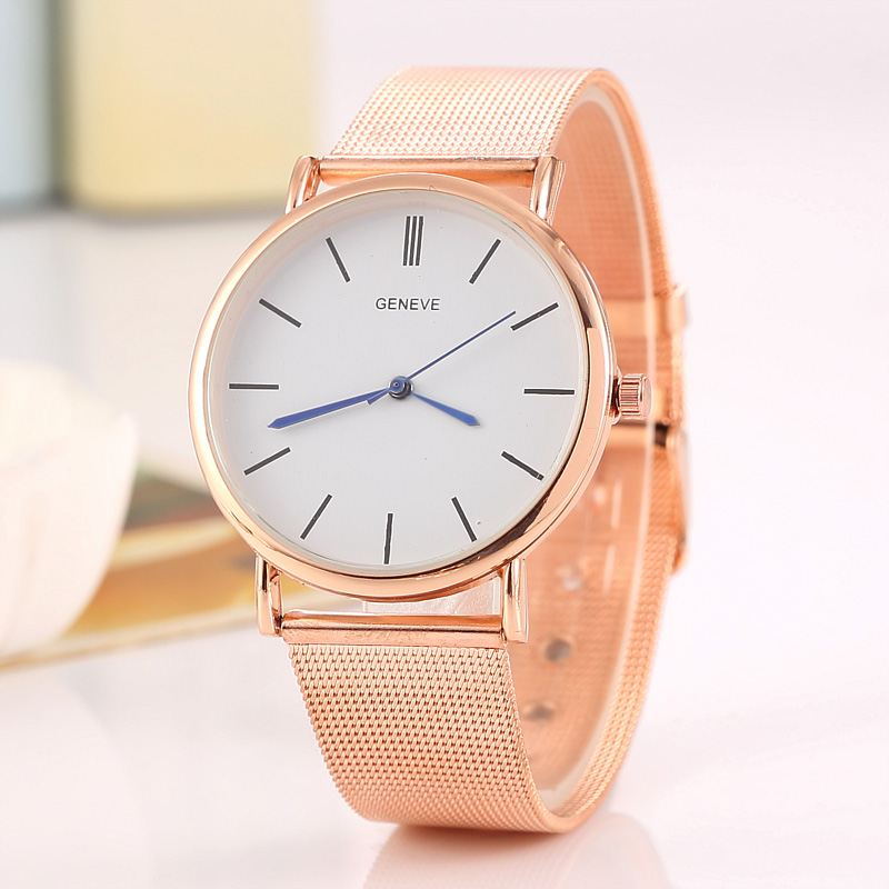 새로운 유명 실버 캐주얼 제네바 쿼츠 시계 여성 금속  - Jewelry Watches Silver 리뷰 및 가격
