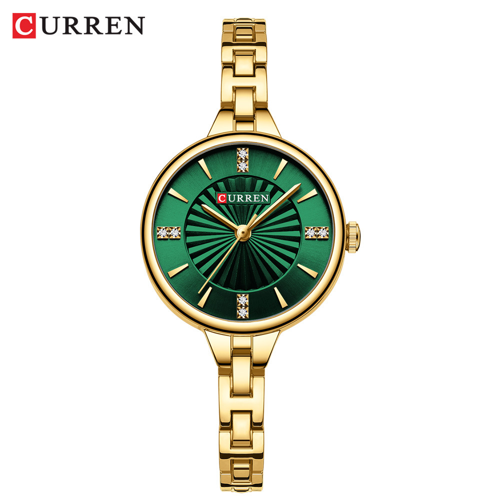 CURREN 9097 최고 브랜드 여성용 쿼츠 시계 패 - Jewelry Watches Silver 리뷰 및 가격